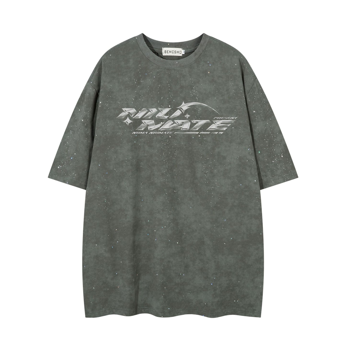 𝕃oose 𝔽it ☞𝟤𝟢𝟤𝟧 ☜美式復古設計感滿天星翅膀風格男女中性 T-Shirt寬版上衣 JK102