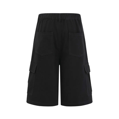 𖥟𝕽𝖊𝖑𝖆𝖝𝖊𝖉 𝖋𝖎𝖙  ☞美式復古小狗掛飾多口袋七分褲C-31