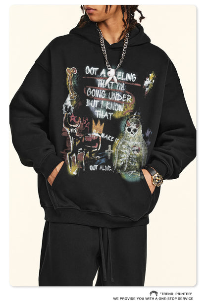 ♛𝔽𝕦𝕤𝕚𝕠𝕟 𝔽𝕠𝕔𝕦𝕤 ♛2025秋冬重磅復古水洗印花帽T B-87