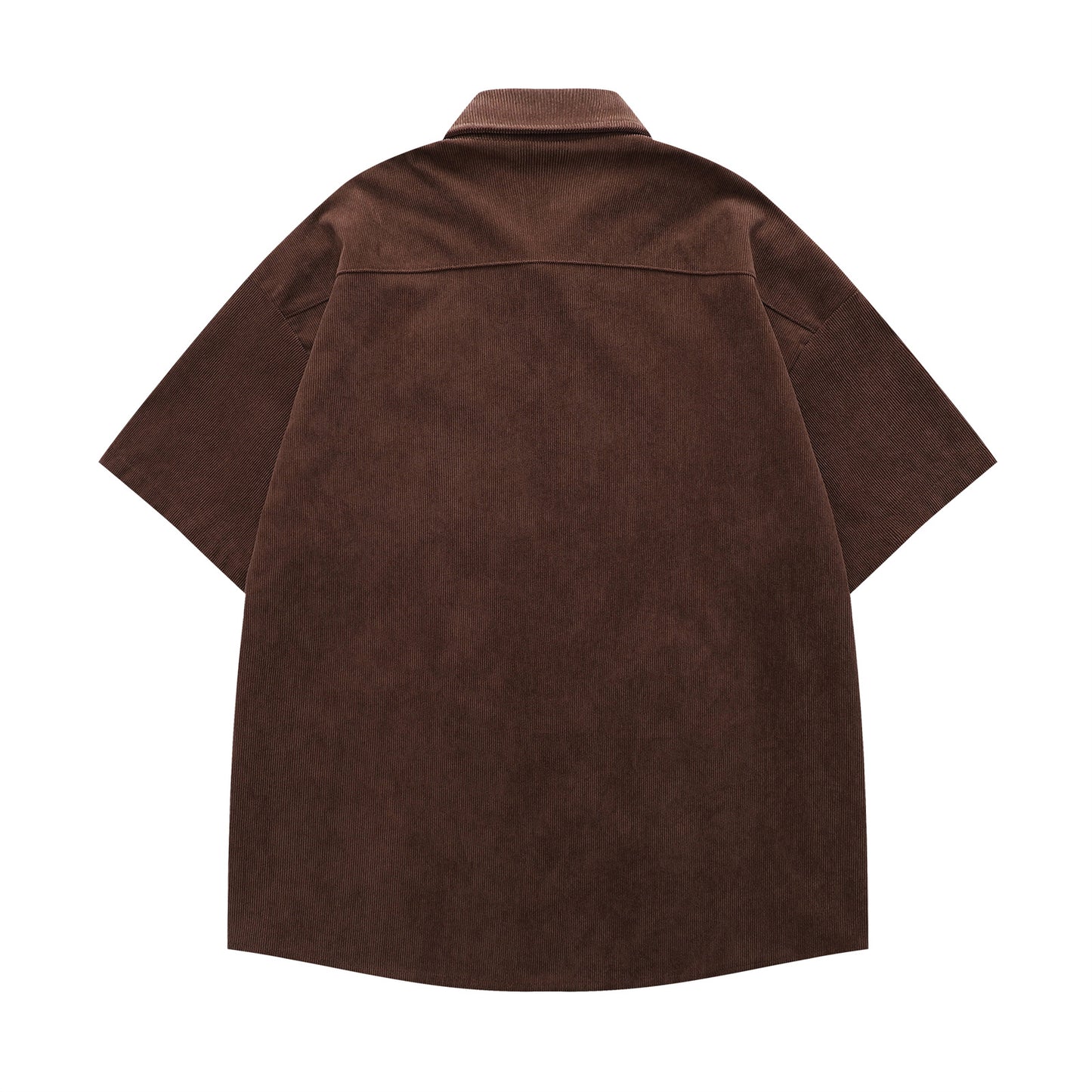 𝔼mbro 𝕊hirt𒉽美式復古趣味卡通燈芯絨短袖寬鬆襯衫 YD-86