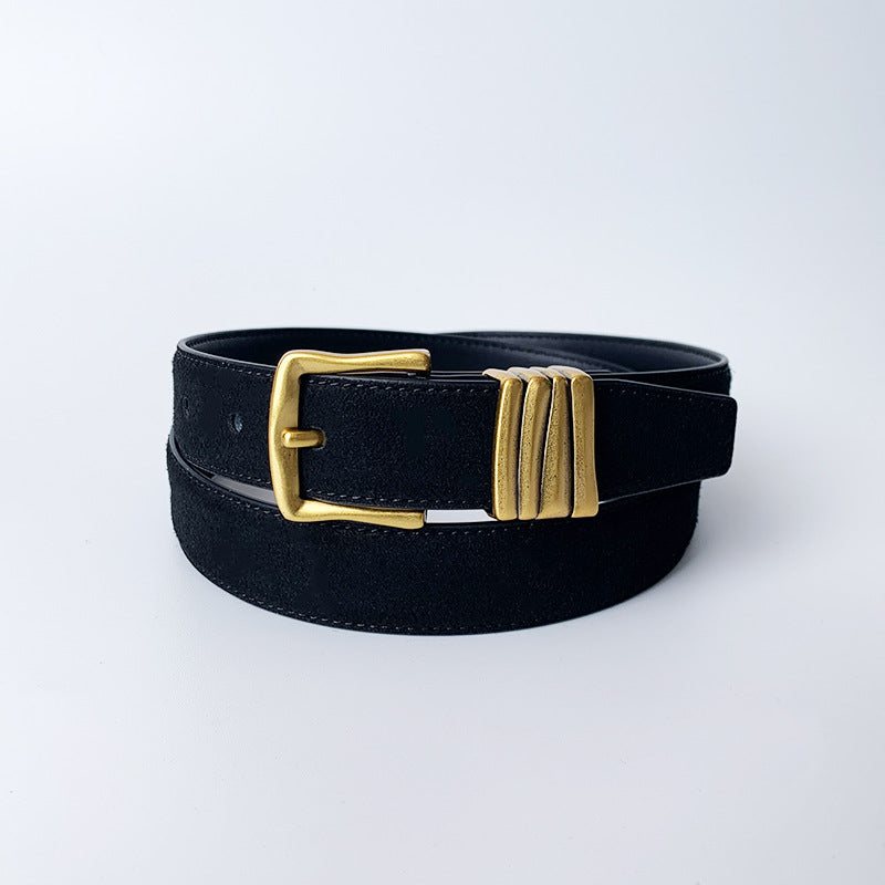 𝗕𝗘𝗟𝗧熱銷女款真皮合金扣牛皮磨砂腰帶細款	09