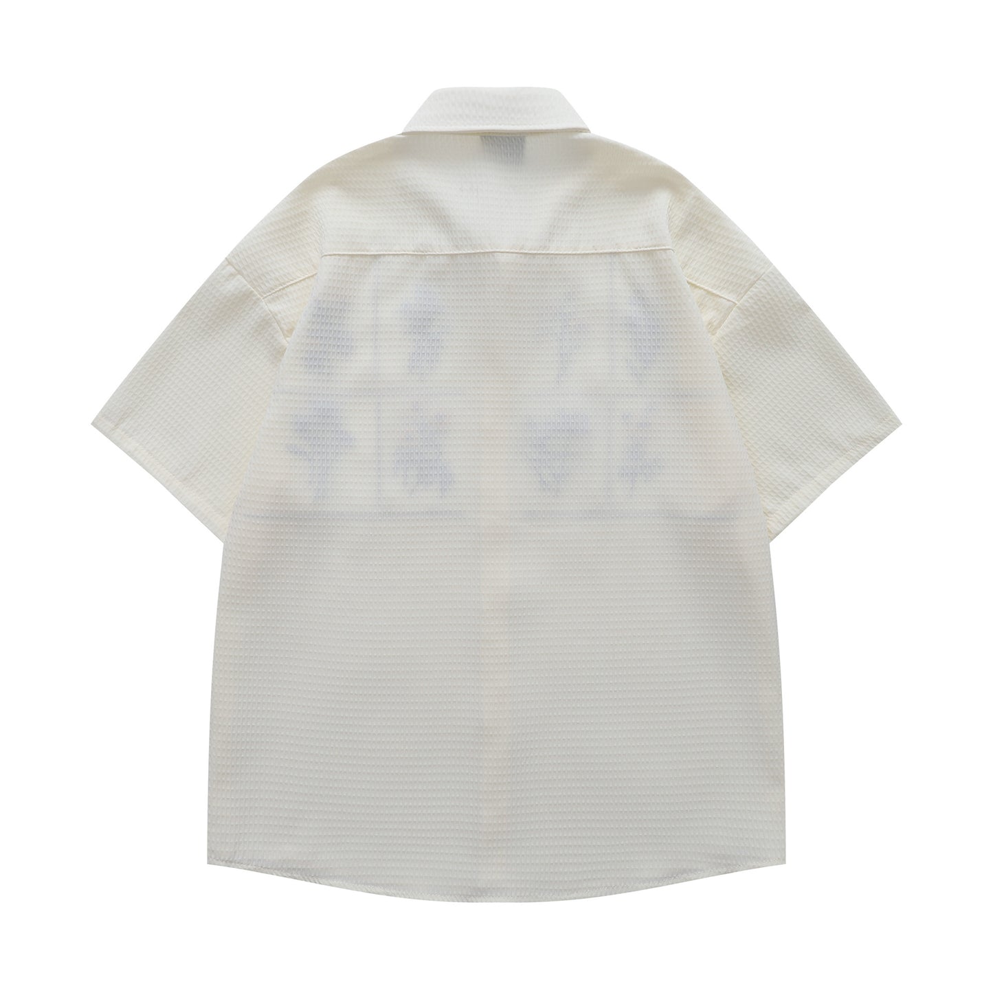 𝔼mbro 𝕊hirt𒉽日式復古花卉刺繡華夫格百搭寬鬆襯衫  Y30