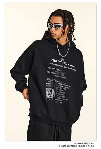 ♛𝔽𝕦𝕤𝕚𝕠𝕟 𝔽𝕠𝕔𝕦𝕤 ♛2025秋冬重磅復古水洗印花帽T B-45