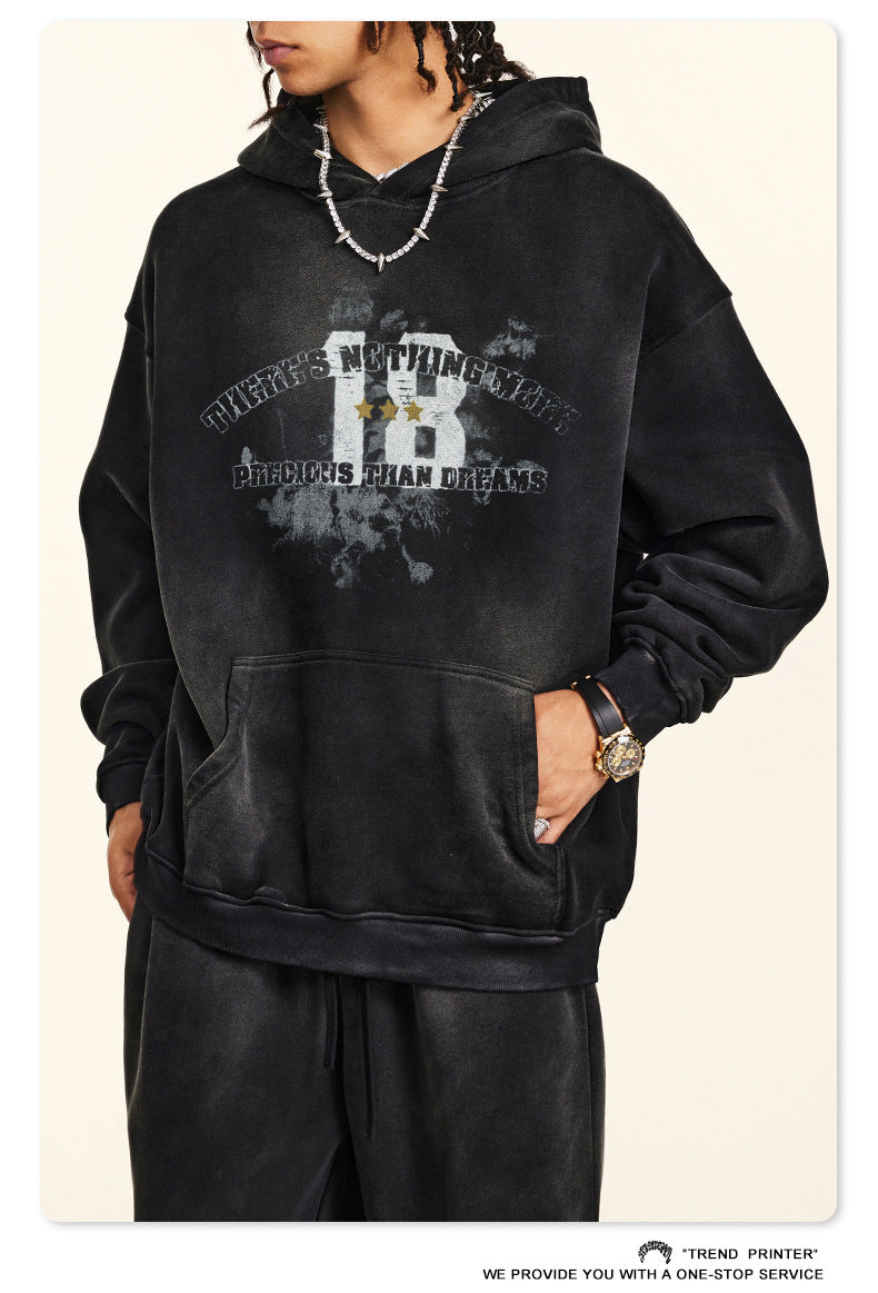 ♛𝔽𝕦𝕤𝕚𝕠𝕟 𝔽𝕠𝕔𝕦𝕤 ♛2025秋冬高磅復古水洗印花帽T B-36