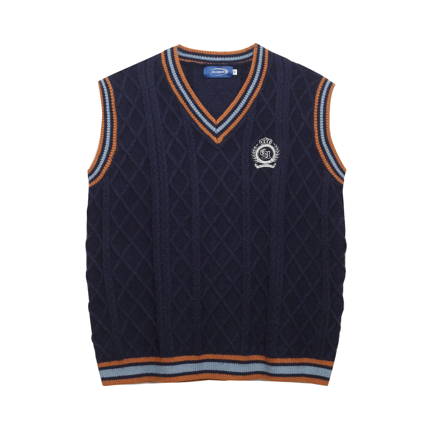 ⓀⓃⒾⓉ𒉽2025秋冬復古疊穿V領背心 IN-63