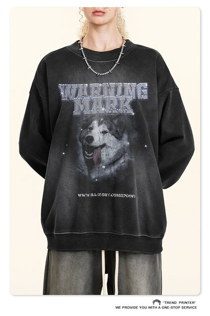 ♛𝔽𝕦𝕤𝕚𝕠𝕟 𝔽𝕠𝕔𝕦𝕤 ♛2025秋冬高磅復古水洗印花帽T B-83