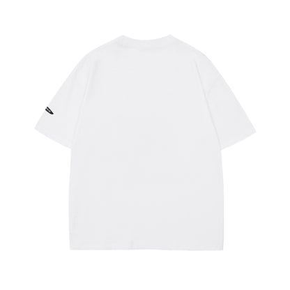 𝕃oose 𝔽it ☞𝟤𝟢𝟤𝟧 ☜美式復古抽象人像塗鴉圓領男女中性 T-Shirt寬版上衣BA-118#