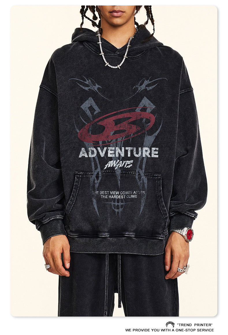 ♛𝔽𝕦𝕤𝕚𝕠𝕟 𝔽𝕠𝕔𝕦𝕤 ♛2025秋冬高磅復古水洗印花帽T B-88