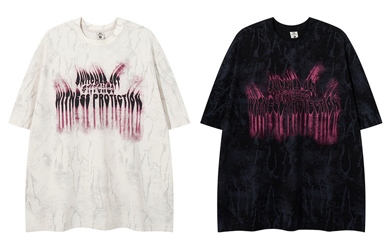 𝕃oose 𝔽it ☞𝟤𝟢𝟤𝟧 ☜美式復古設計感字母風格男女中性 T-Shirt寬版上衣 YL28