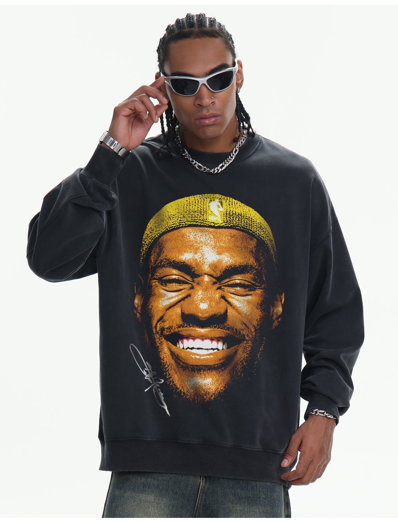 ♛𝔽𝕦𝕤𝕚𝕠𝕟 𝔽𝕠𝕔𝕦𝕤 ♛410G重磅水洗美式復古圓領厚T  GH-44