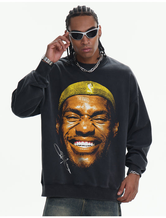 ♛𝔽𝕦𝕤𝕚𝕠𝕟 𝔽𝕠𝕔𝕦𝕤 ♛410G重磅水洗美式復古圓領厚T  GH-44