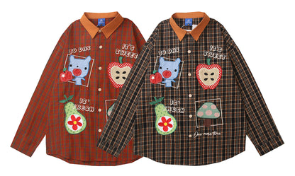 𝔼mbro 𝕊hirt𒉽2025秋冬復古創意寬鬆刺繡外套C-90