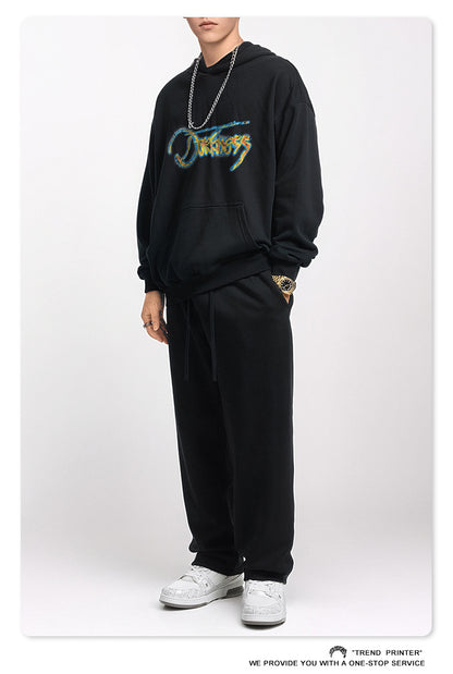 ♛𝔽𝕦𝕤𝕚𝕠𝕟 𝔽𝕠𝕔𝕦𝕤 ♛2025秋冬高磅水洗印花寬鬆落肩帽T 507