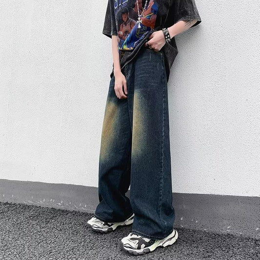 ♜  𝔽𝕦𝕤𝕚𝕠𝕟 𝔽𝕠𝕔𝕦𝕤  𖥟 𝖏𝖊𝖆𝖓𝖘  ☞ 牛仔褲夏季新款復古寬鬆直筒褲ins潮流時尚簡約闊腿褲 D-108