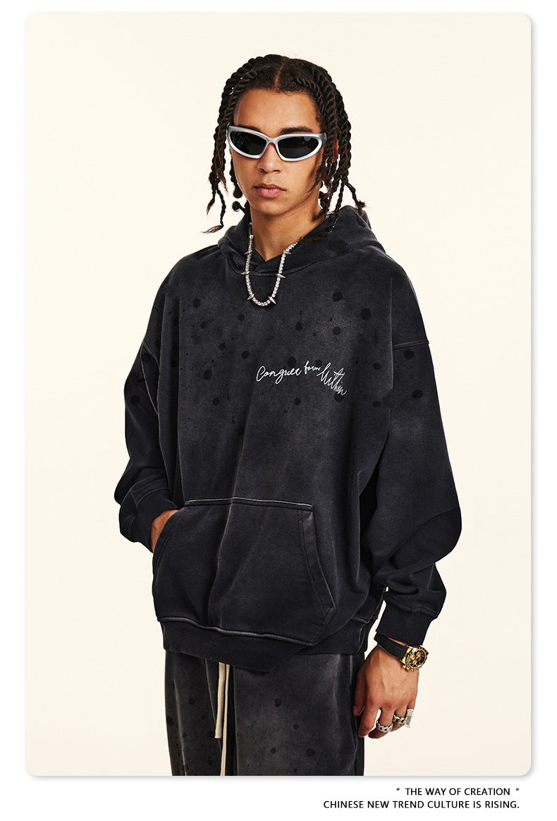 ♛𝔽𝕦𝕤𝕚𝕠𝕟 𝔽𝕠𝕔𝕦𝕤 ♛2025秋冬硬挺重磅復古水洗印花帽T G-87