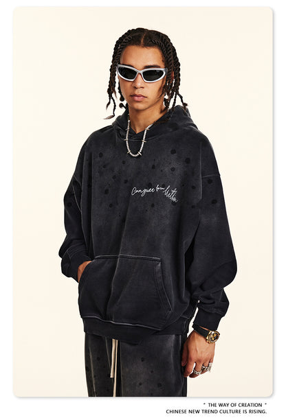 ♛𝔽𝕦𝕤𝕚𝕠𝕟 𝔽𝕠𝕔𝕦𝕤 ♛2025秋冬硬挺重磅復古水洗印花帽T G-87