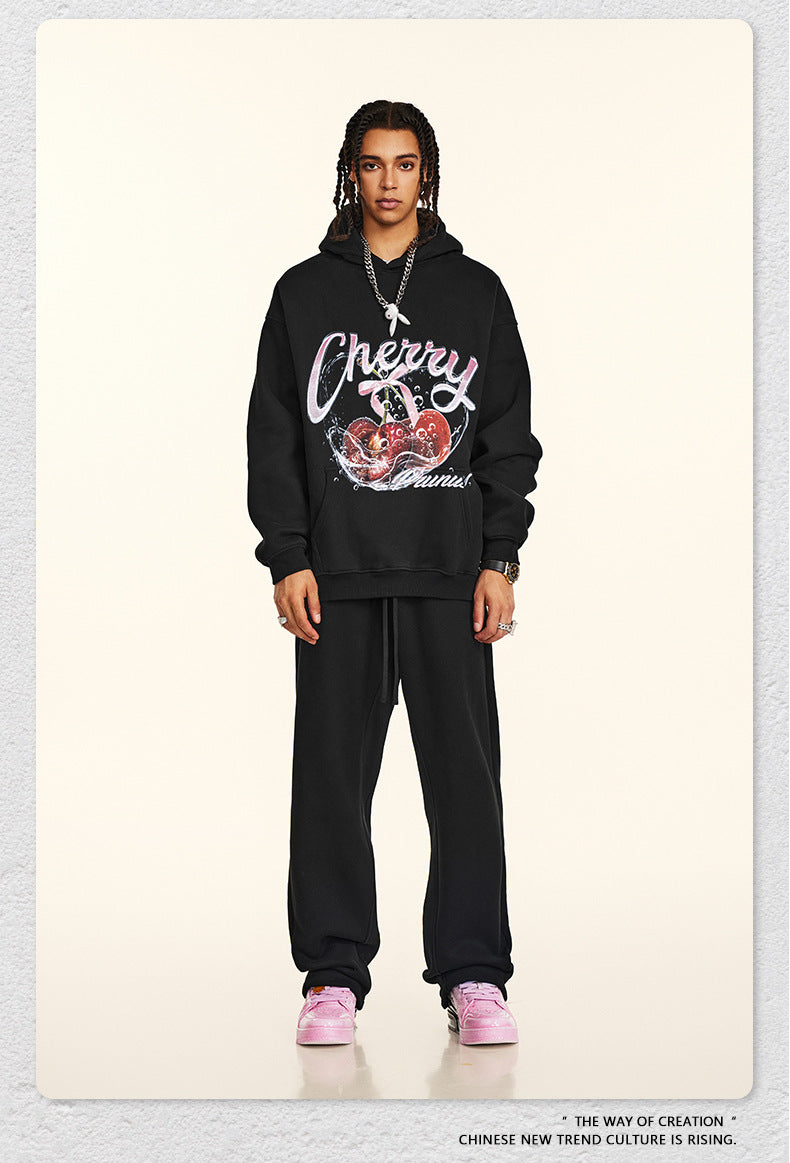 ♛𝔽𝕦𝕤𝕚𝕠𝕟 𝔽𝕠𝕔𝕦𝕤 ♛2025秋冬高磅水洗印花寬鬆落肩帽T582