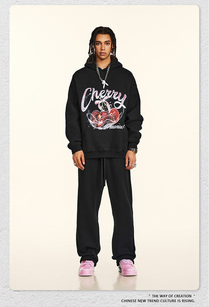 ♛𝔽𝕦𝕤𝕚𝕠𝕟 𝔽𝕠𝕔𝕦𝕤 ♛2025秋冬高磅水洗印花寬鬆落肩帽T582