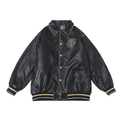 𝔽𝕦𝕤𝕚𝕠𝕟 𝔽𝕠𝕔𝕦𝕤 -ᴄʜɪᴄᴀɴᴏ♠︎悍匪♠︎ 西海岸奇卡諾Chicano悍匪萬針刺绣夾棉皮衣外套 MF21S
