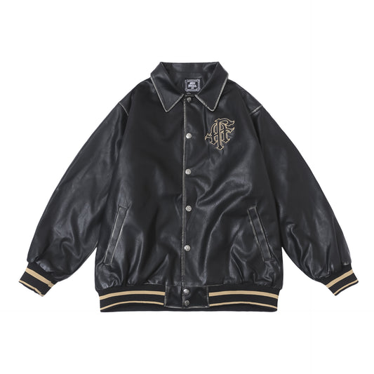 𝔽𝕦𝕤𝕚𝕠𝕟 𝔽𝕠𝕔𝕦𝕤 -ᴄʜɪᴄᴀɴᴏ♠︎悍匪♠︎ 西海岸奇卡諾Chicano悍匪萬針刺绣夾棉皮衣外套 MF21S