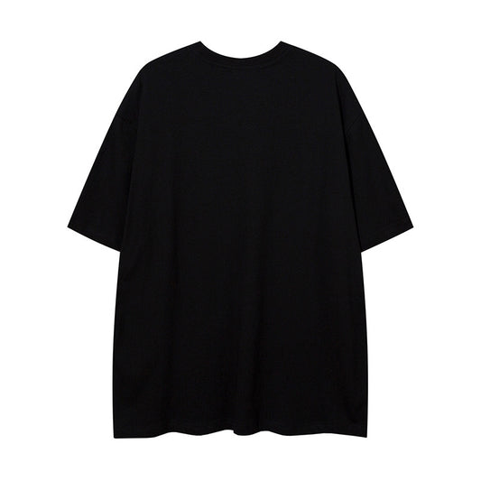 𝕃oose 𝔽it ☞𝟤𝟢𝟤𝟧 ☜美式復古字母塗鴉圓領男女中性 T-Shirt寬版上衣 DA-03