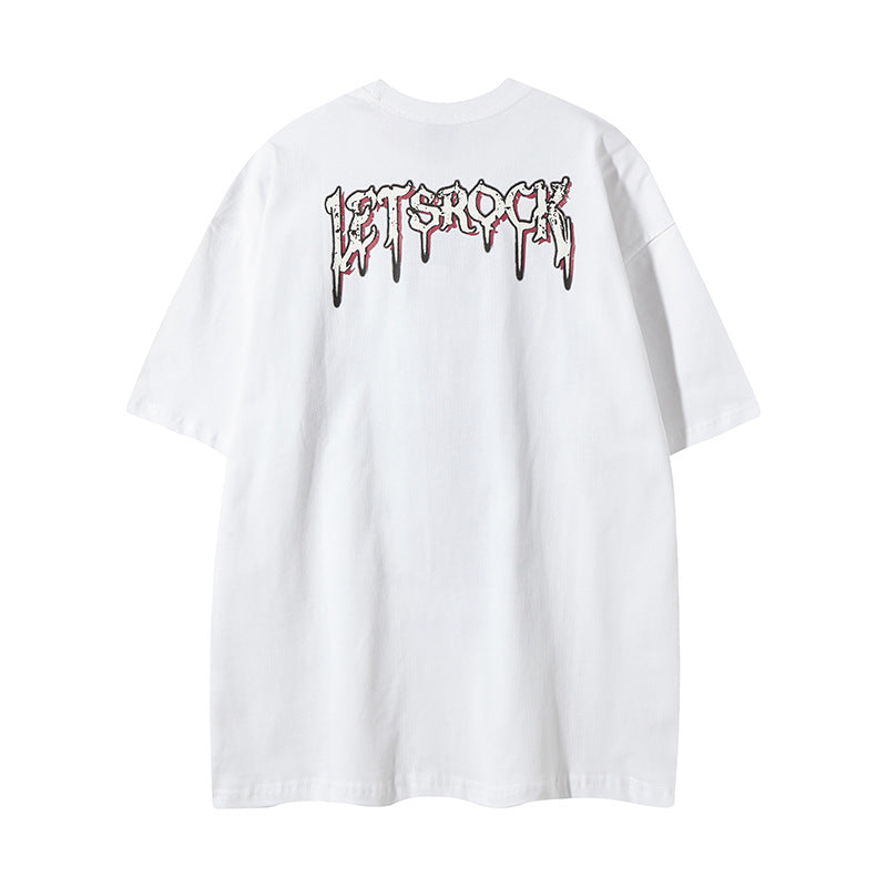 𝕃oose 𝔽it ☞𝟤𝟢𝟤𝟧 ☜美式復古趣味貓咪塗鴉印花風格男女中性 T-Shirt寬版上衣 RK83