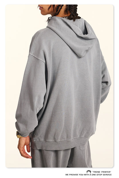 ♛𝔽𝕦𝕤𝕚𝕠𝕟 𝔽𝕠𝕔𝕦𝕤 ♛2025秋冬高磅復古水洗印花帽T 5-62