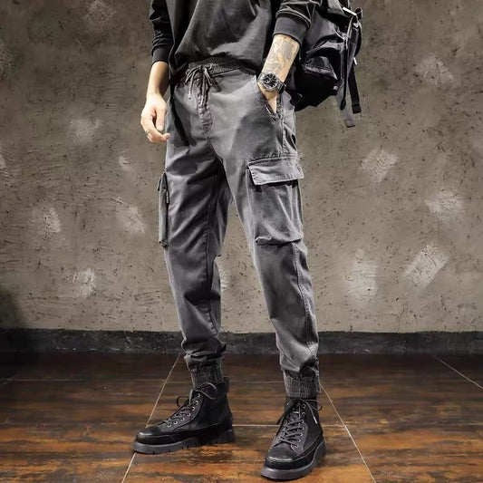 𖥟 𝔽𝕦𝕤𝕚𝕠𝕟 𝔽𝕠𝕔𝕦𝕤 ▓ 𝖜𝖔𝖗𝖐 𝖈𝖑𝖔𝖙𝖍𝖊𝖘 𖢘工裝褲跨新款潮流機能多口袋休閒束腳褲 D-02