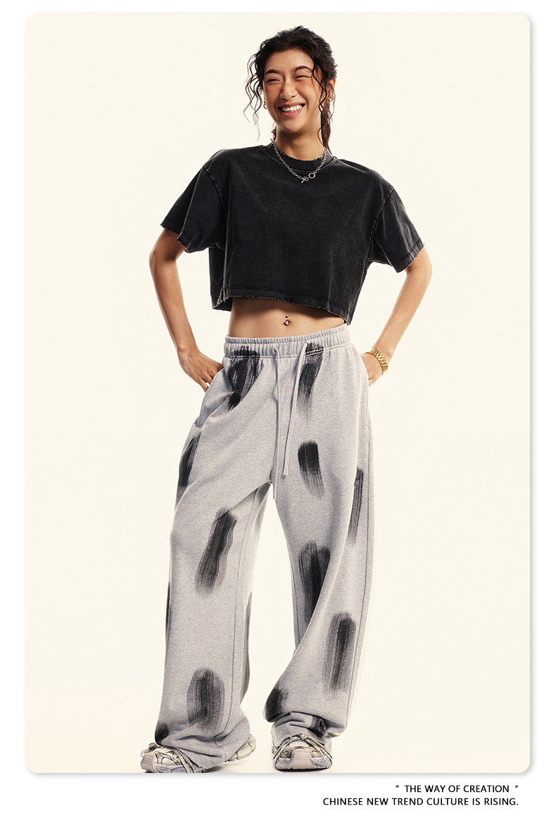 Fierce & Fitted 夏季美式復古做舊辣妹短款T袖N-6 水洗黑