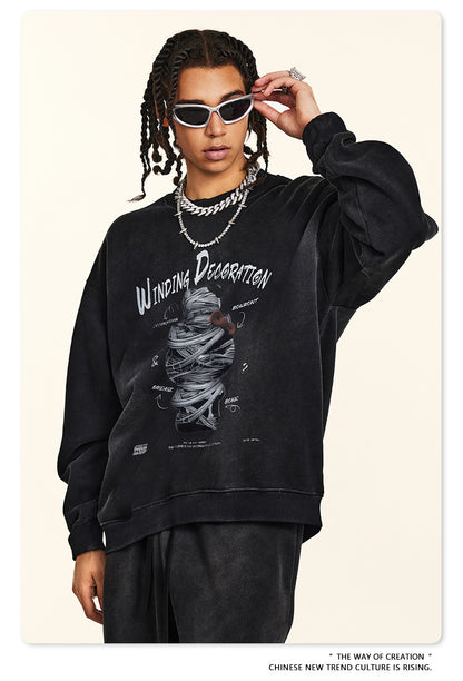 ♛𝔽𝕦𝕤𝕚𝕠𝕟 𝔽𝕠𝕔𝕦𝕤 ♛2025秋冬高磅復古水洗印花大學T B-67