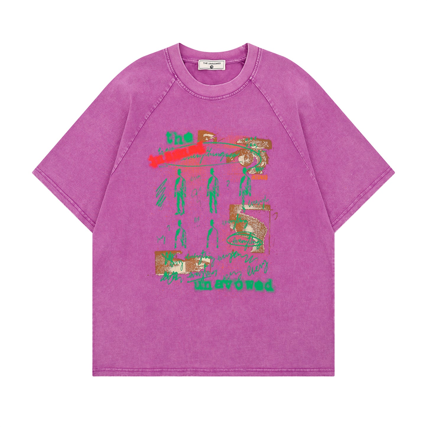 𝕃oose 𝔽it ☞𝟤𝟢𝟤𝟧 ☜美式復古人像印花圓領寬版上衣T-82