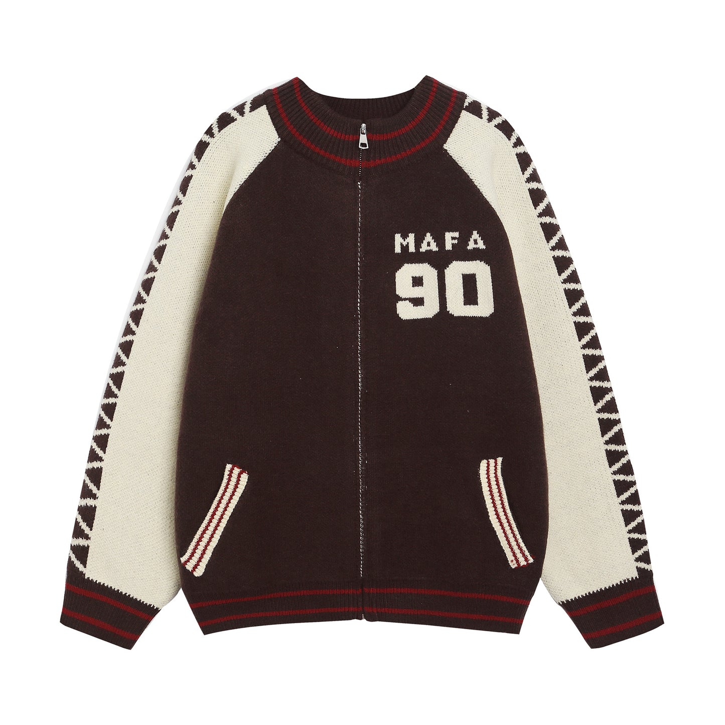 ⓀⓃⒾⓉ𒉽2025秋冬美式復古撞色針織外套 K-69