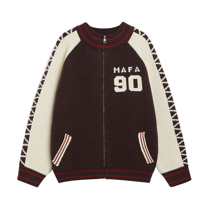 ⓀⓃⒾⓉ𒉽2025秋冬美式復古撞色針織外套 K-69