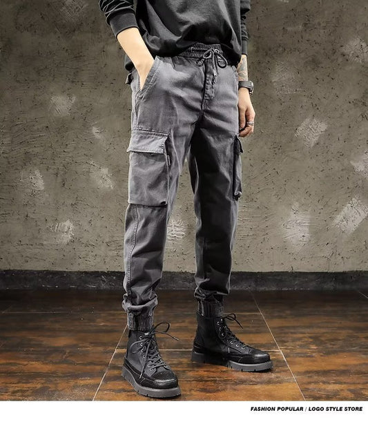 𖥟 𝔽𝕦𝕤𝕚𝕠𝕟 𝔽𝕠𝕔𝕦𝕤 ▓ 𝖜𝖔𝖗𝖐 𝖈𝖑𝖔𝖙𝖍𝖊𝖘 𖢘工裝褲跨新款潮流機能多口袋休閒束腳褲 D-02