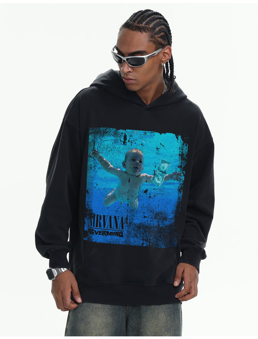 ♛𝔽𝕦𝕤𝕚𝕠𝕟 𝔽𝕠𝕔𝕦𝕤 ♛410G重磅水洗美式復古連帽大學T  FZ-2