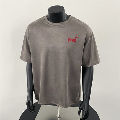 𝔽𝕦𝕤𝕚𝕠𝕟 𝔽𝕠𝕔𝕦𝕤 ✘ 2025新款美式復古刺绣t恤男款簡約高級感穿搭短袖正肩小領短袖 N505