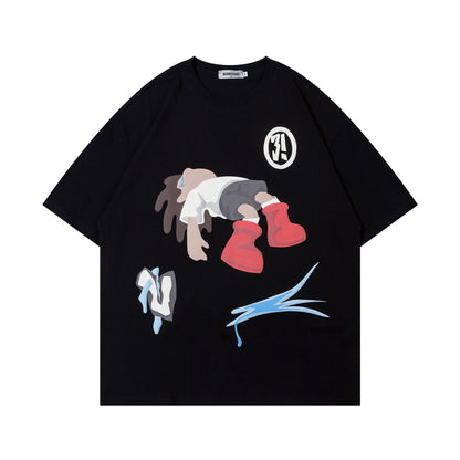 𝕃oose 𝔽it ☞𝟤𝟢𝟤𝟧 ☜夏季新款印花圓領寬版上衣B-5