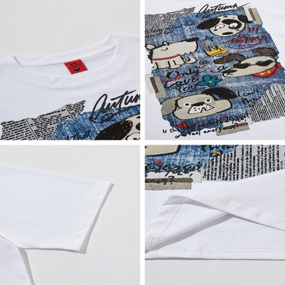 𝕃oose 𝔽it ☞𝟤𝟢𝟤𝟧 ☜美式復古卡通圖案寬版上衣FY-58