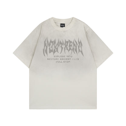 𝕃oose 𝔽it ☞𝟤𝟢𝟤𝟧 ☜美式復古設計感字母圖 男女中性 T-Shirt寬版上衣      NT-224