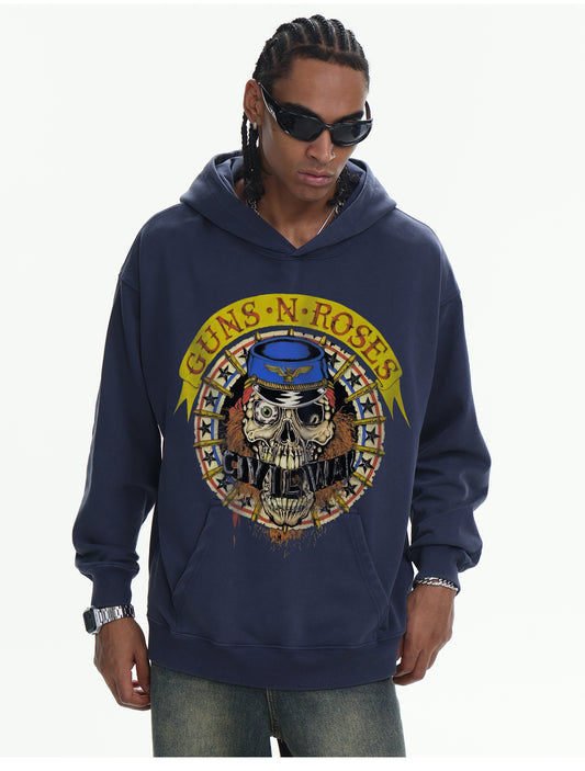 ♛𝔽𝕦𝕤𝕚𝕠𝕟 𝔽𝕠𝕔𝕦𝕤 ♛410G重磅水洗美式復古連帽大學T  FZ-40