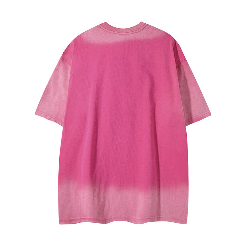 𝕃oose 𝔽it ☞𝟤𝟢𝟤𝟧 ☜美式復古渲染系列噴繪印花男女中性 T-Shirt寬版上衣R-6