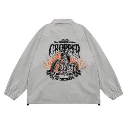 𝔽𝕦𝕤𝕚𝕠𝕟 𝔽𝕠𝕔𝕦𝕤 -ᴄʜɪᴄᴀɴᴏ♠︎悍匪♠︎ 美式複古Chopper機車chicano風格重工萬針全刺繡風衣教練夾克外套WT96
