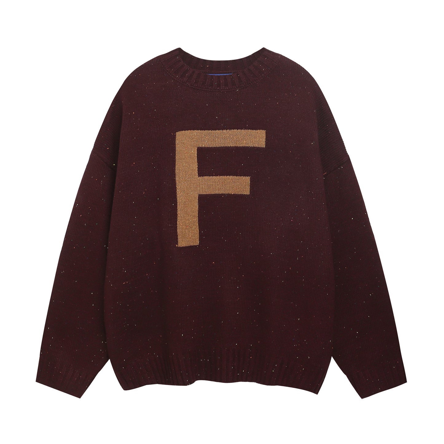 ⓀⓃⒾⓉ𒉽2025秋冬美式復古字母圓領慵懶針織 K-60