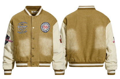 𝔼mbro 𝕊hirt𒉽2025秋冬復古字母刺繡鋪棉外套 MJ-82