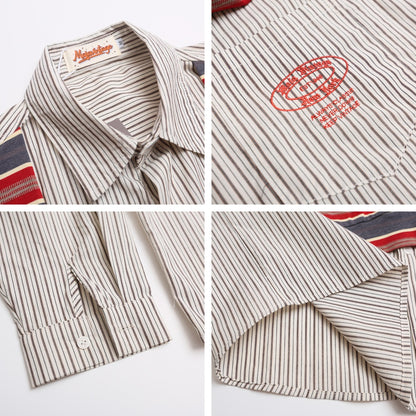 𝔼mbro 𝕊hirt𒉽2025秋冬復古假兩件披肩襯衫外套IN-18