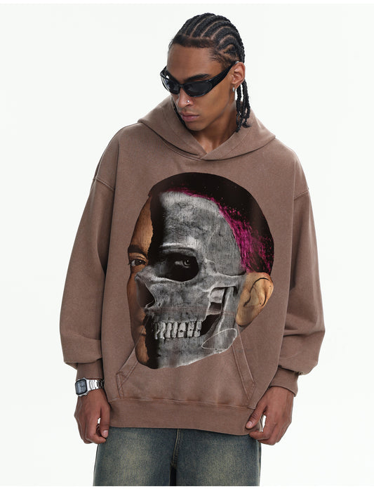 ♛𝔽𝕦𝕤𝕚𝕠𝕟 𝔽𝕠𝕔𝕦𝕤 ♛410G重磅水洗Eminem美式復古連帽大學T  FZ-71