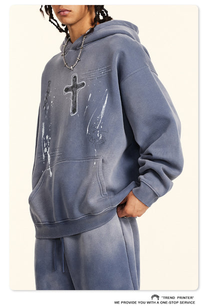 ♛𝔽𝕦𝕤𝕚𝕠𝕟 𝔽𝕠𝕔𝕦𝕤 ♛2025秋冬高磅復古水洗印花大學T B-30