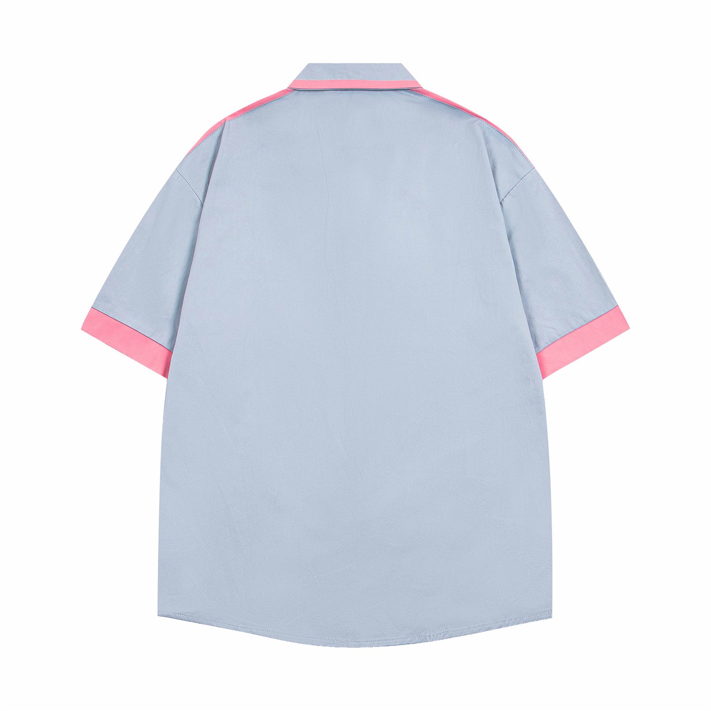 𝔼mbro 𝕊hirt𒉽美式復古卡通刺繡短袖寬鬆襯衫外套IN-113