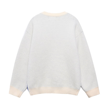 ⓀⓃⒾⓉ𒉽2025秋冬趣味兔子圓領針織外套 Y-88