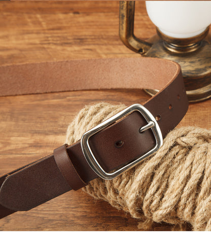 𝗕𝗘𝗟𝗧 熱銷男款不銹鋼扣簡約真皮休閒腰帶 99